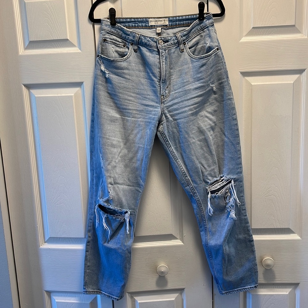 Abercrombie & Fitch Curve Love The Mom High Rise Jeans